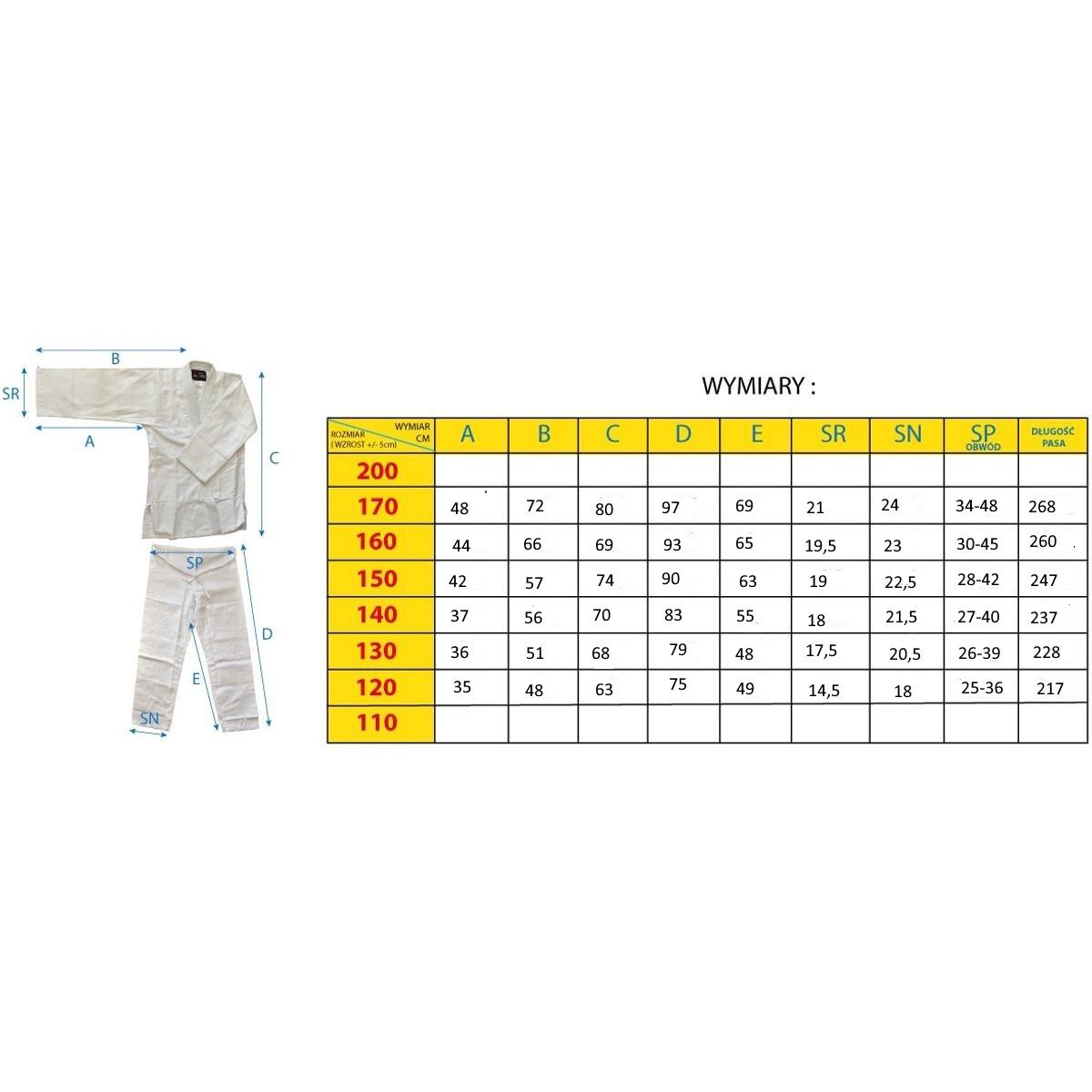 Kimono Enero Judo Aikido 150cm Baltas