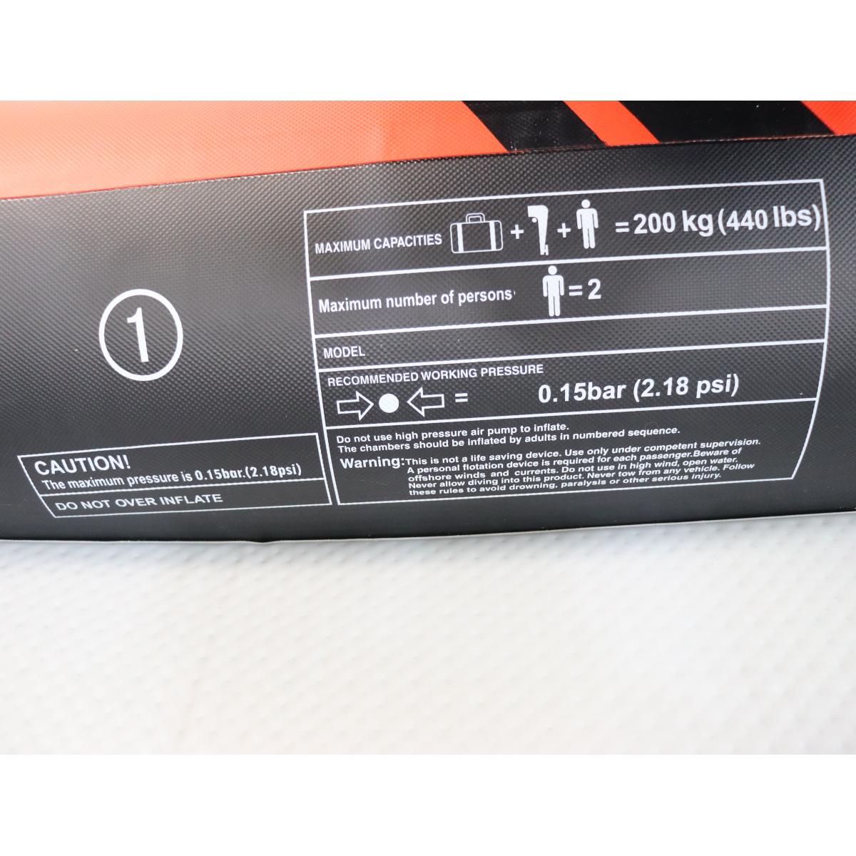2 Asmenų Baidarių Rinkinys 385x96x42 Cm Laminuotas Pvc 200 Kg Enero