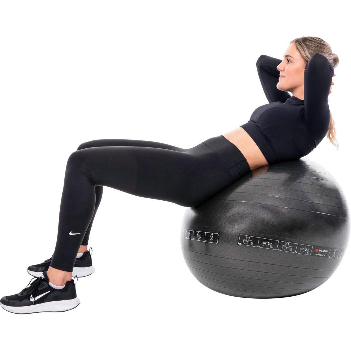 Fitneso Kamuolys 75cm Juodas Grynas 2 Pagerinti