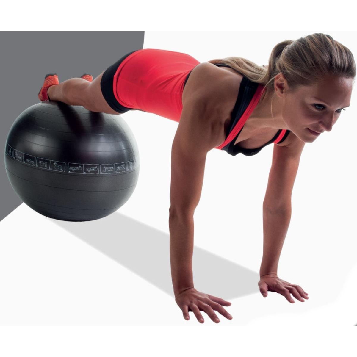 Fitneso Kamuolys 75cm Juodas Grynas 2 Pagerinti