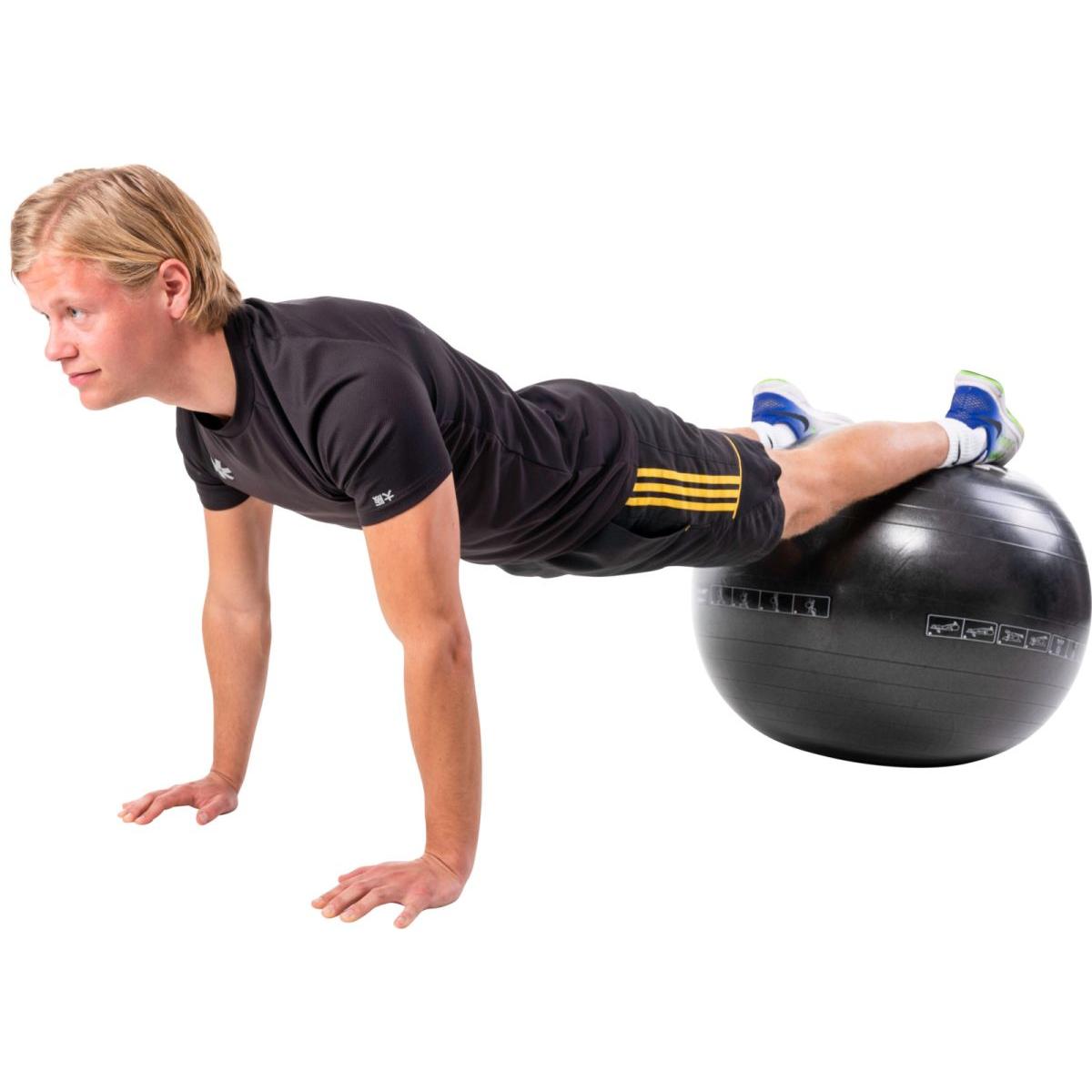 Fitneso Kamuolys 75cm Juodas Grynas 2 Pagerinti