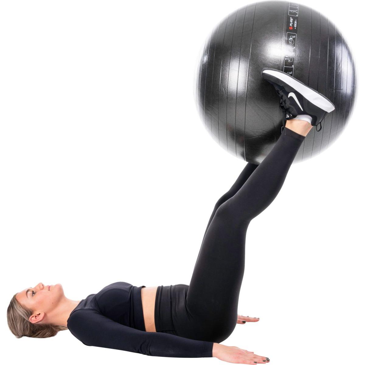 Fitneso Kamuolys 75cm Juodas Grynas 2 Pagerinti