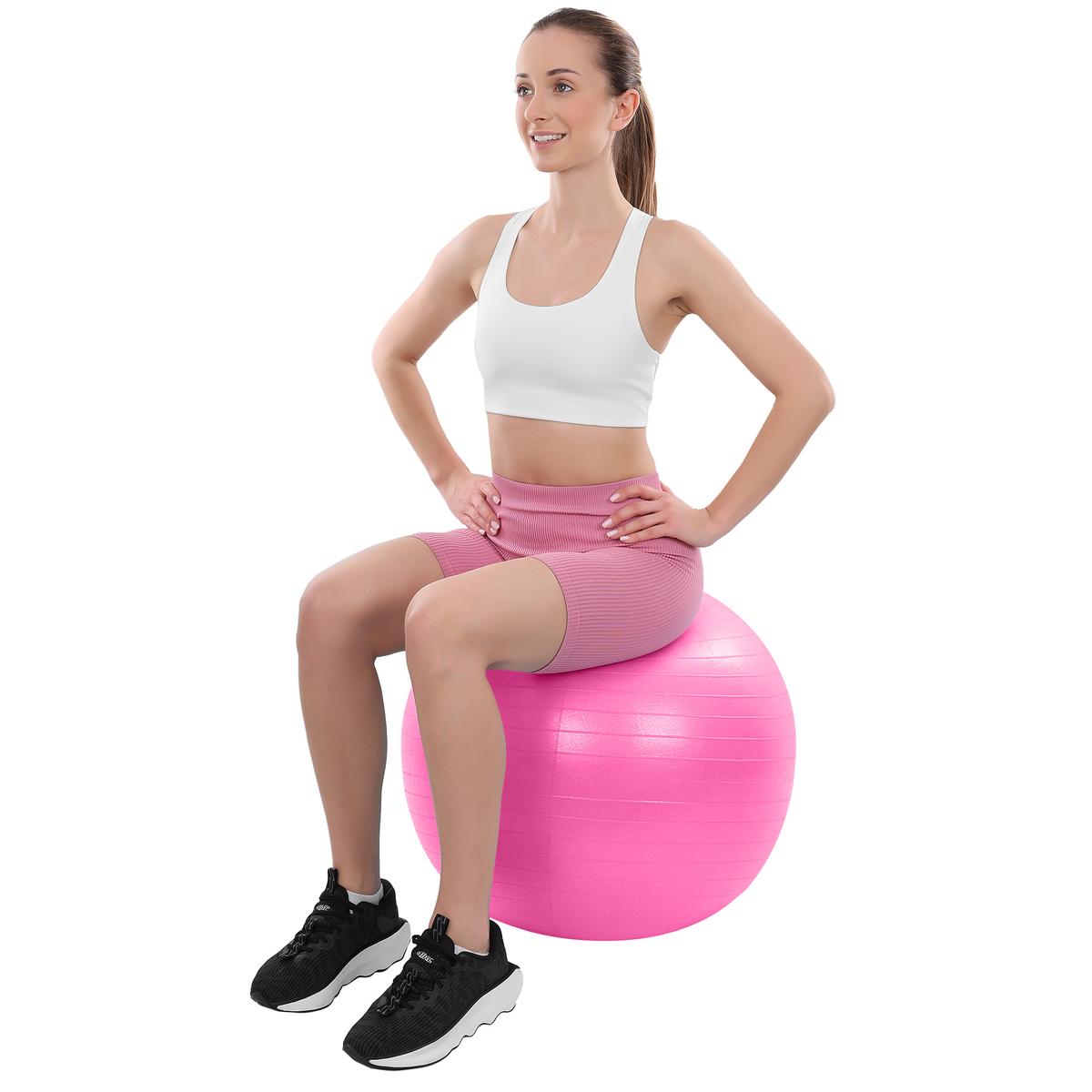Gimnastikos Kamuolys Fitnesui 65cm Antiburst Rožinės Spalvos