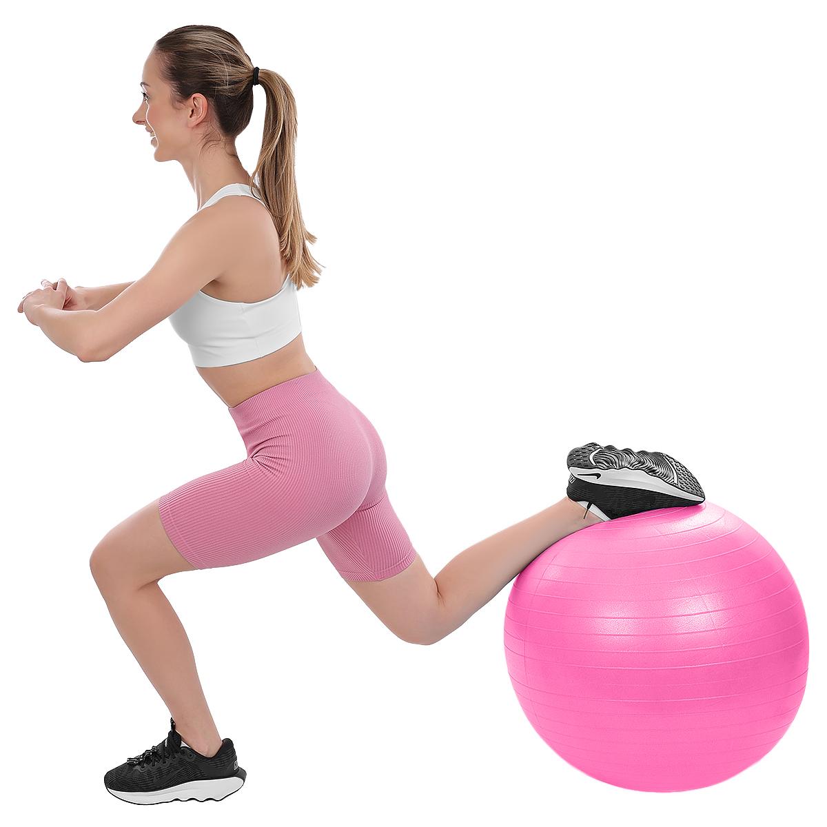 Gimnastikos Kamuolys Fitnesui 65cm Antiburst Rožinės Spalvos