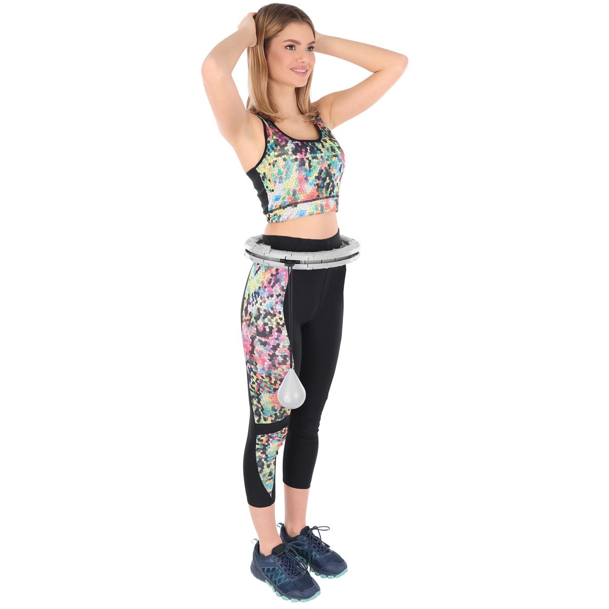 Hula Hoop Su Masažuokliu Ir Svarmenimis Pilka Enero Fit