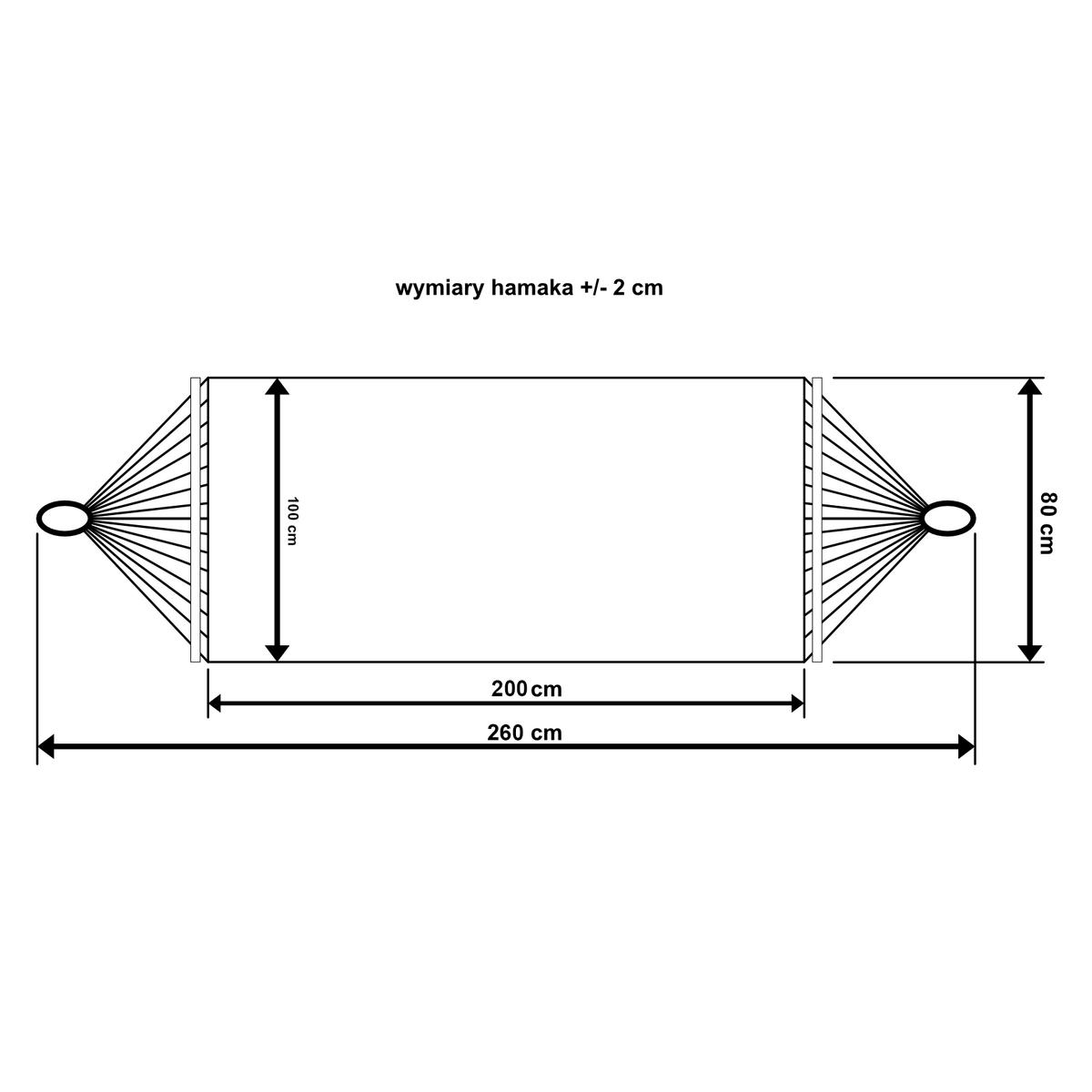 Sodo Hamakas 1 Asmeniui 200x100cm Su Juosta Ir Kutais Miami Ecru