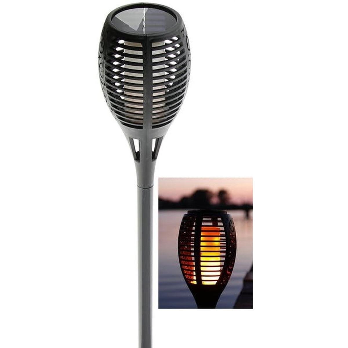 Saulės žibintuvėlis šokančios Liepsnos 10x10x79cm 36 Led Lempos