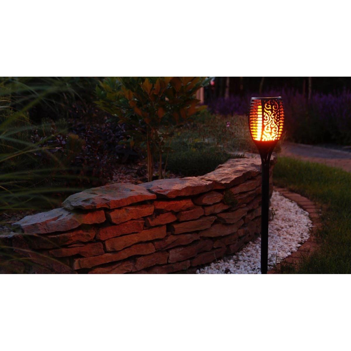 Saulės žibintuvėlis šokančios Liepsnos 10x10x79cm 36 Led Lempos