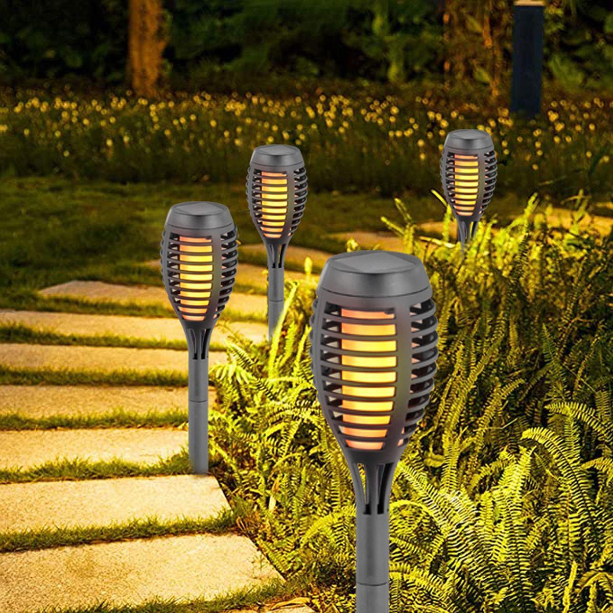 Dancing Flames Solar Lamp 12 Led Smd 7,5x7,5x46,5cm Pilka - 12vnt.