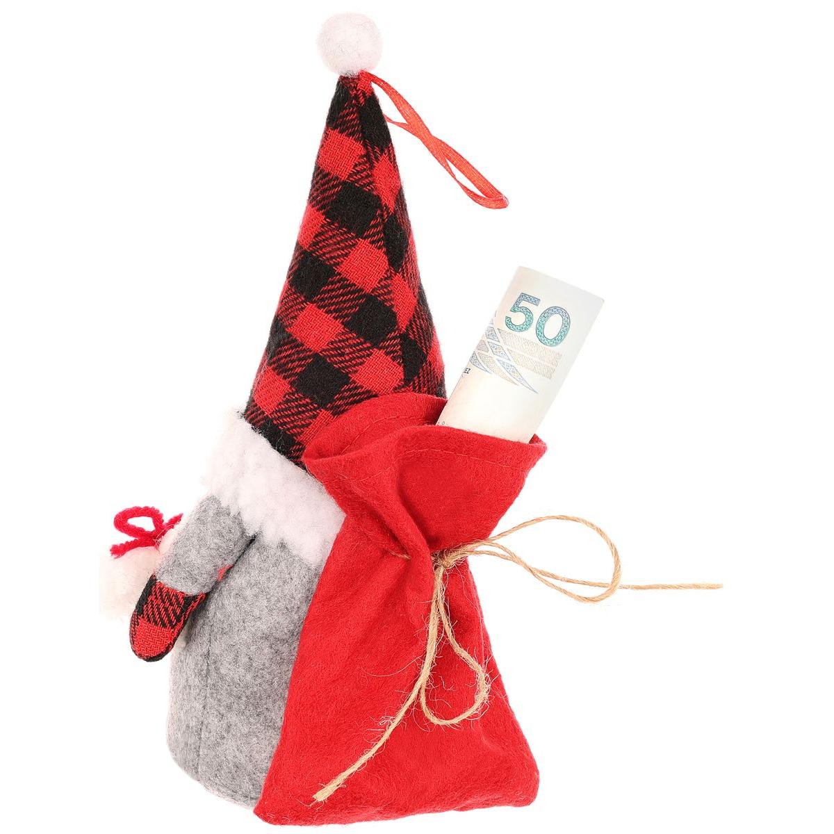 Dekoratyvinis Santa Claus Su Dovanų Maišeliu 20cm Mergaitė