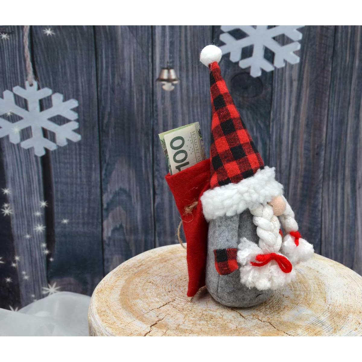 Dekoratyvinis Santa Claus Su Dovanų Maišeliu 20cm Mergaitė