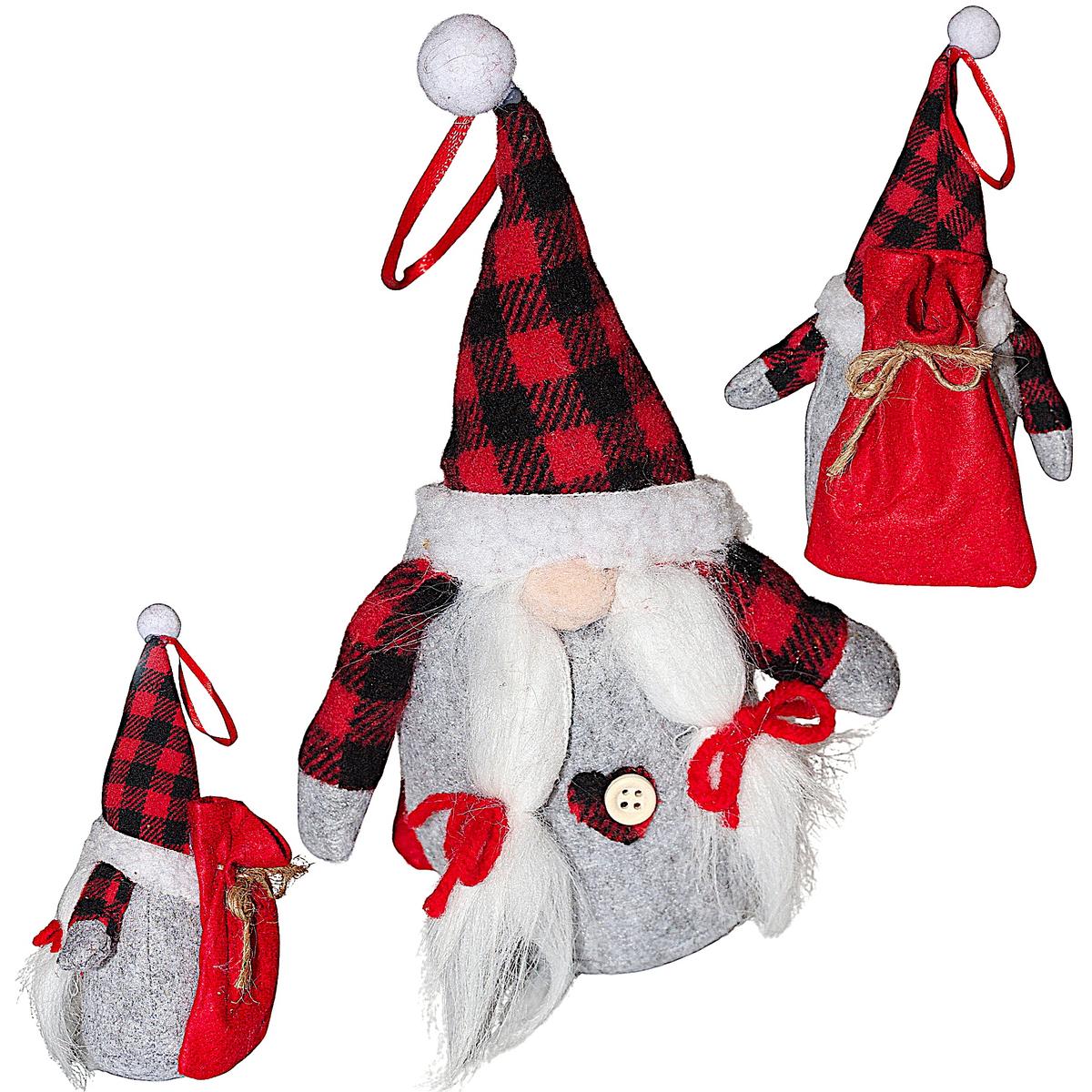 Dekoratyvinis Santa Claus Su Dovanų Maišeliu 20cm Mergaitė