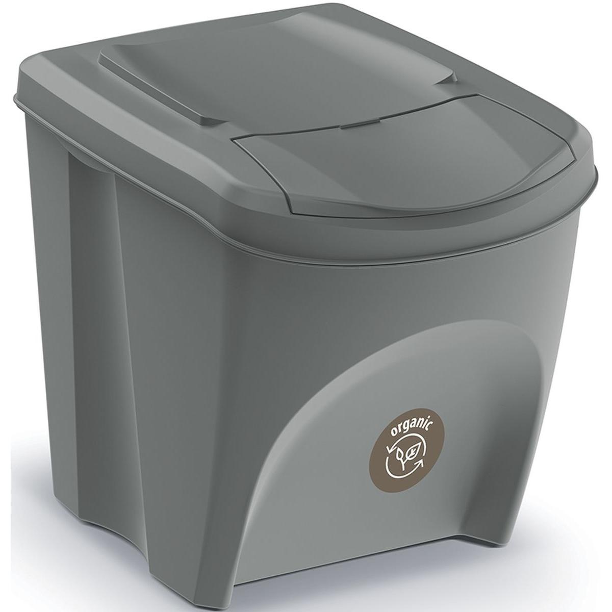 šiukšliadėžė 25 L Sortibox Rinkinys4 Vnt. Pilkas Akmuo