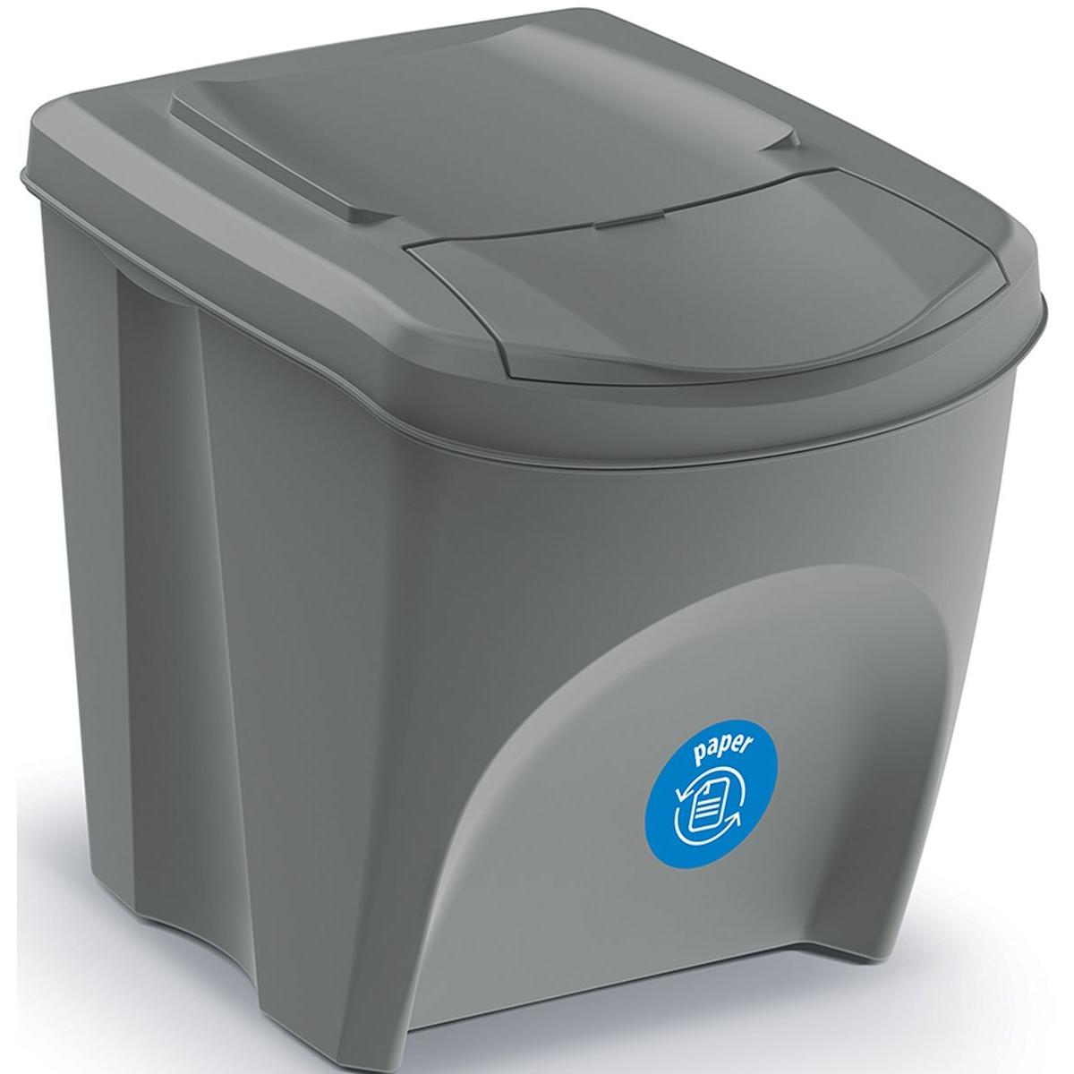 šiukšliadėžė 25 L Sortibox Rinkinys4 Vnt. Pilkas Akmuo