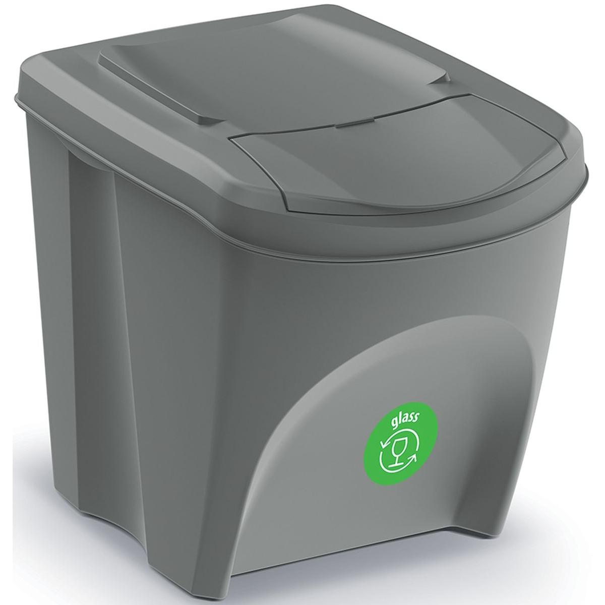 šiukšliadėžė 25 L Sortibox Rinkinys4 Vnt. Pilkas Akmuo