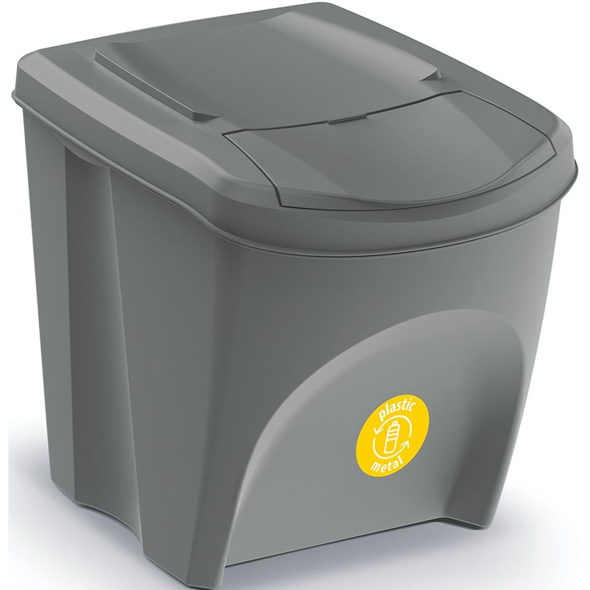 šiukšliadėžė 25 L Sortibox Rinkinys4 Vnt. Pilkas Akmuo