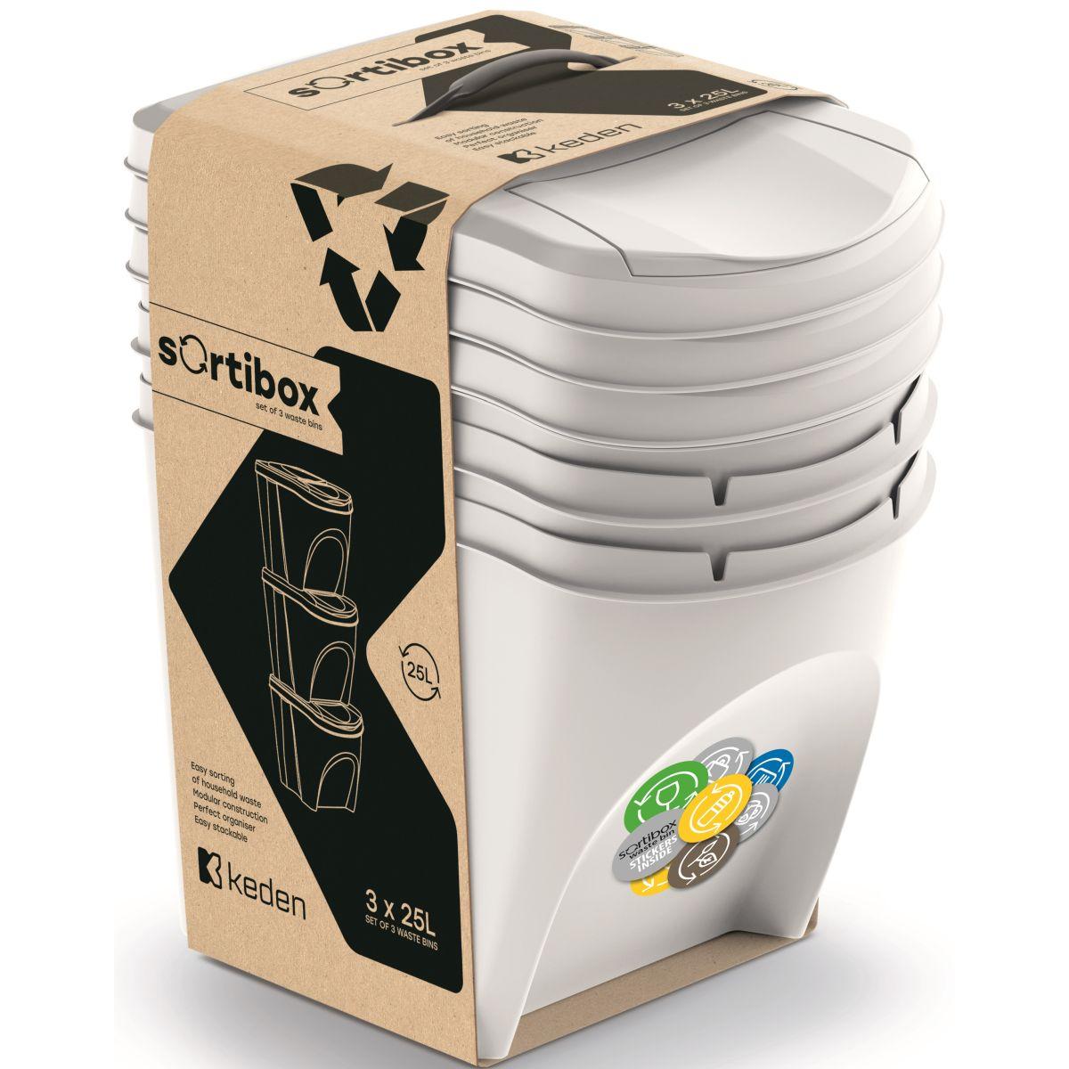 šiukšliadėžė 25 L Sortibox Rinkinys 3 Vnt. Peržiūrėjimas