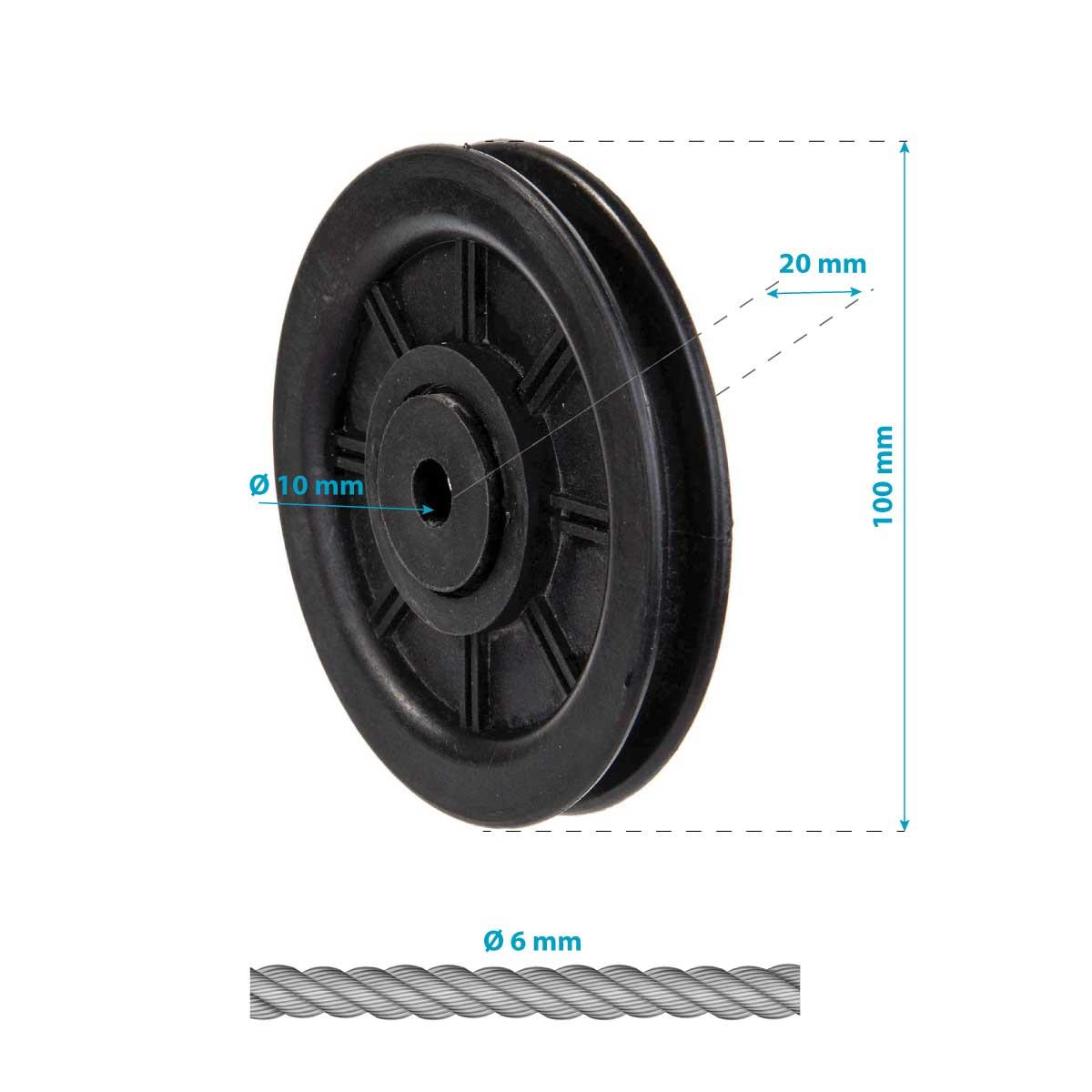 Roller Fi 100mm, Skirtas Atlas Rope Fi 6mm Enero Fit