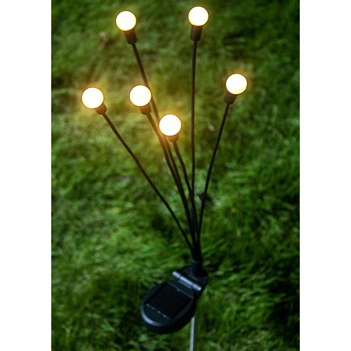 Saulės Lempa, šokanti Vėjyje, Balti Rutuliukai 6 Led 72cm