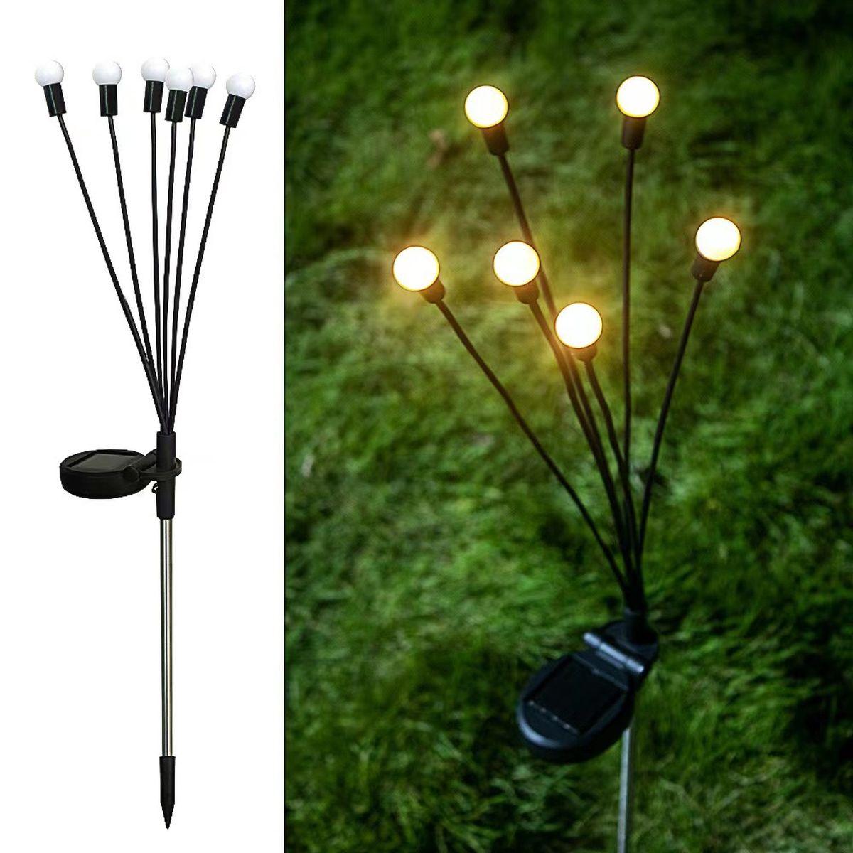 Saulės Lempa, šokanti Vėjyje, Balti Rutuliukai 6 Led 72cm