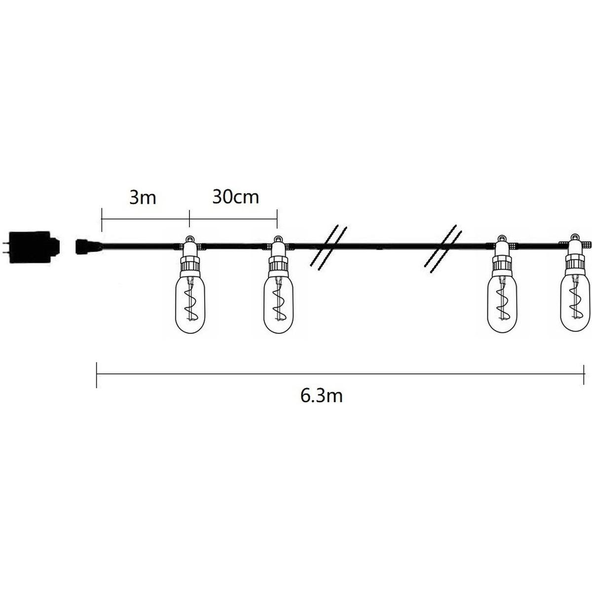 šalis šviesos Lauko Girlianda 12led Spiralinės Lemputės 6,3 M 230v