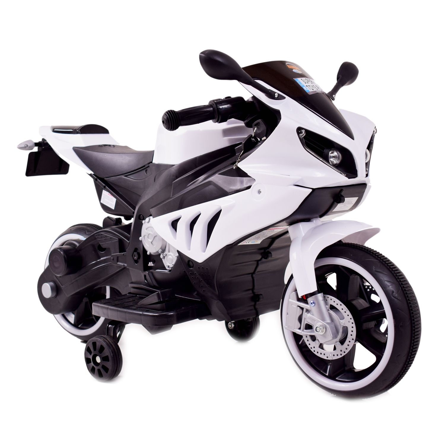 Power Racer Motoras 8798 2 Varikliai, 2 Baterijos - Pirmasis Motociklas Jūsų Vaikui, šviečiantys Ratai/ft8798