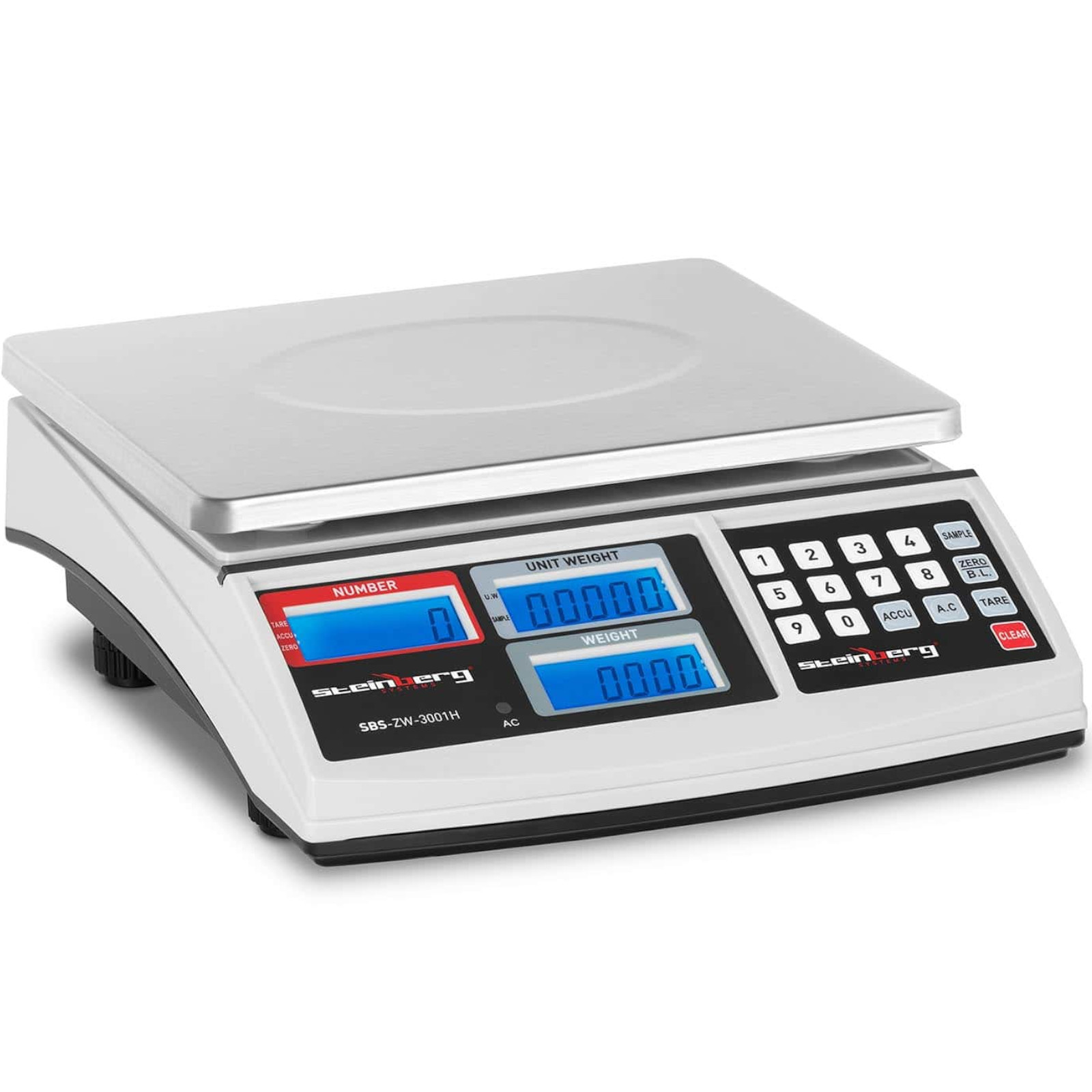 Gabalų Skaičiavimo Kontrolinės Svarstyklės Sbs-zw-3001h Lcd Iki 30 Kg