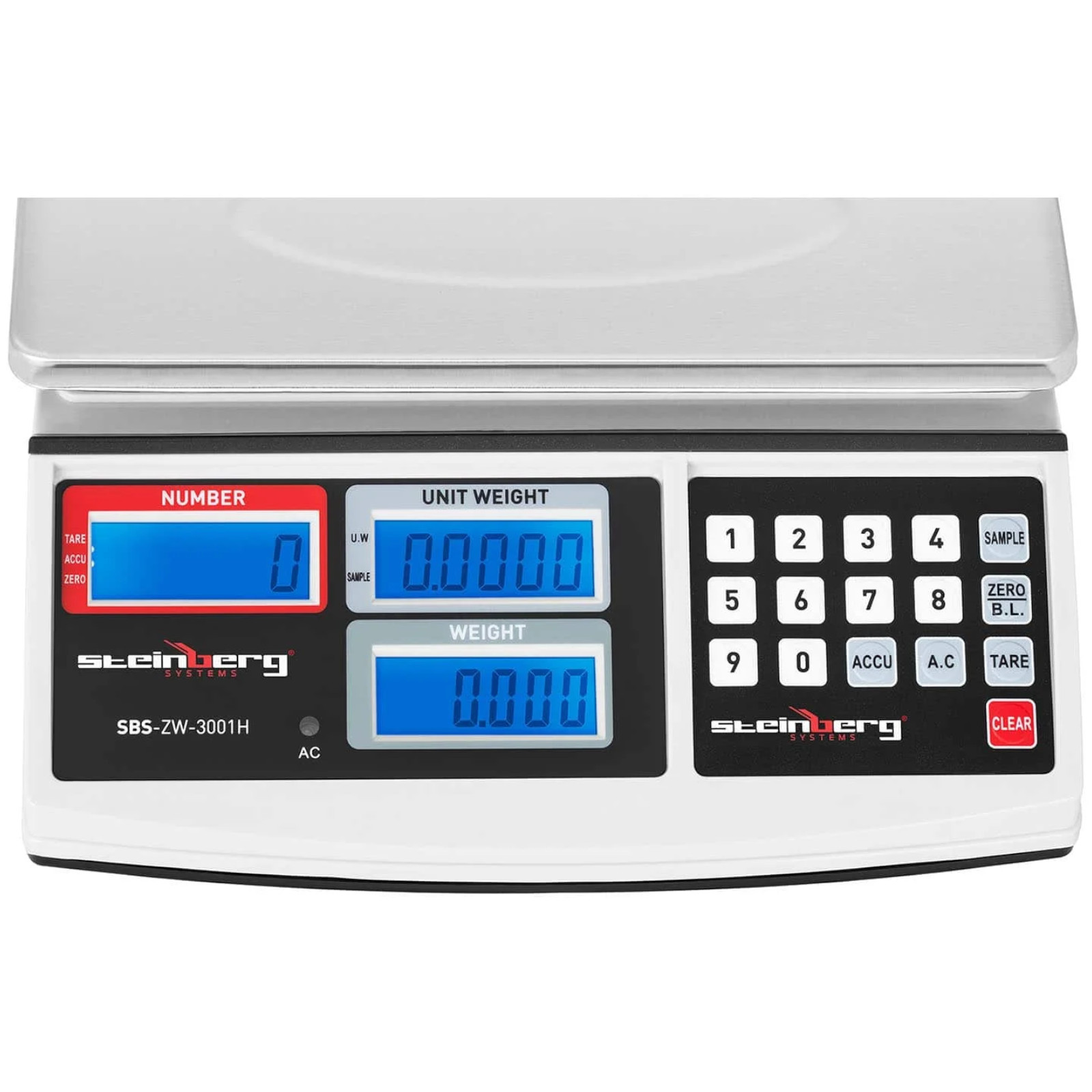 Gabalų Skaičiavimo Kontrolinės Svarstyklės Sbs-zw-3001h Lcd Iki 30 Kg
