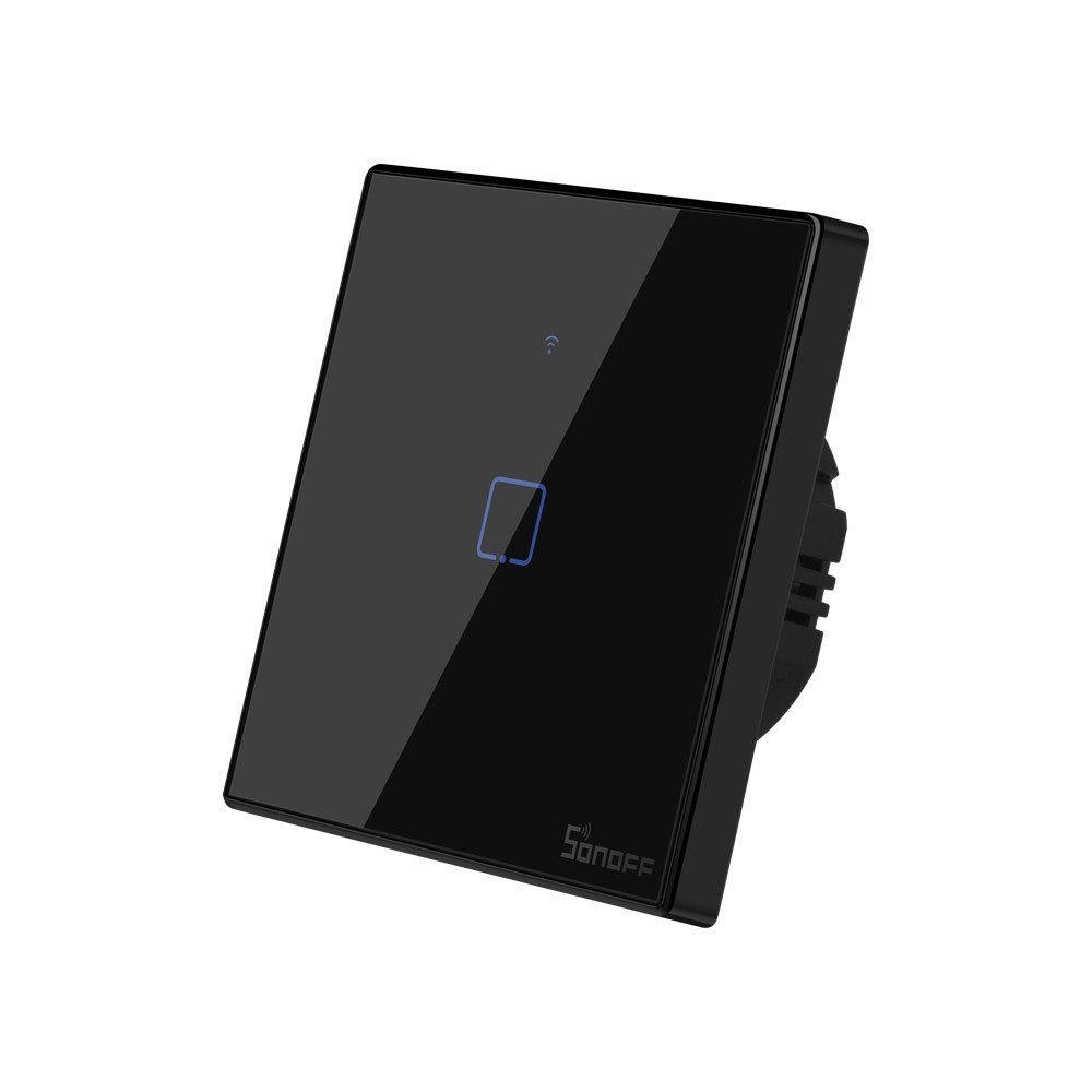 Jutiklinis šviesos Jungiklis Wifi 433 Mhz Rf Mygtukas Juodas T3eu1c-tx