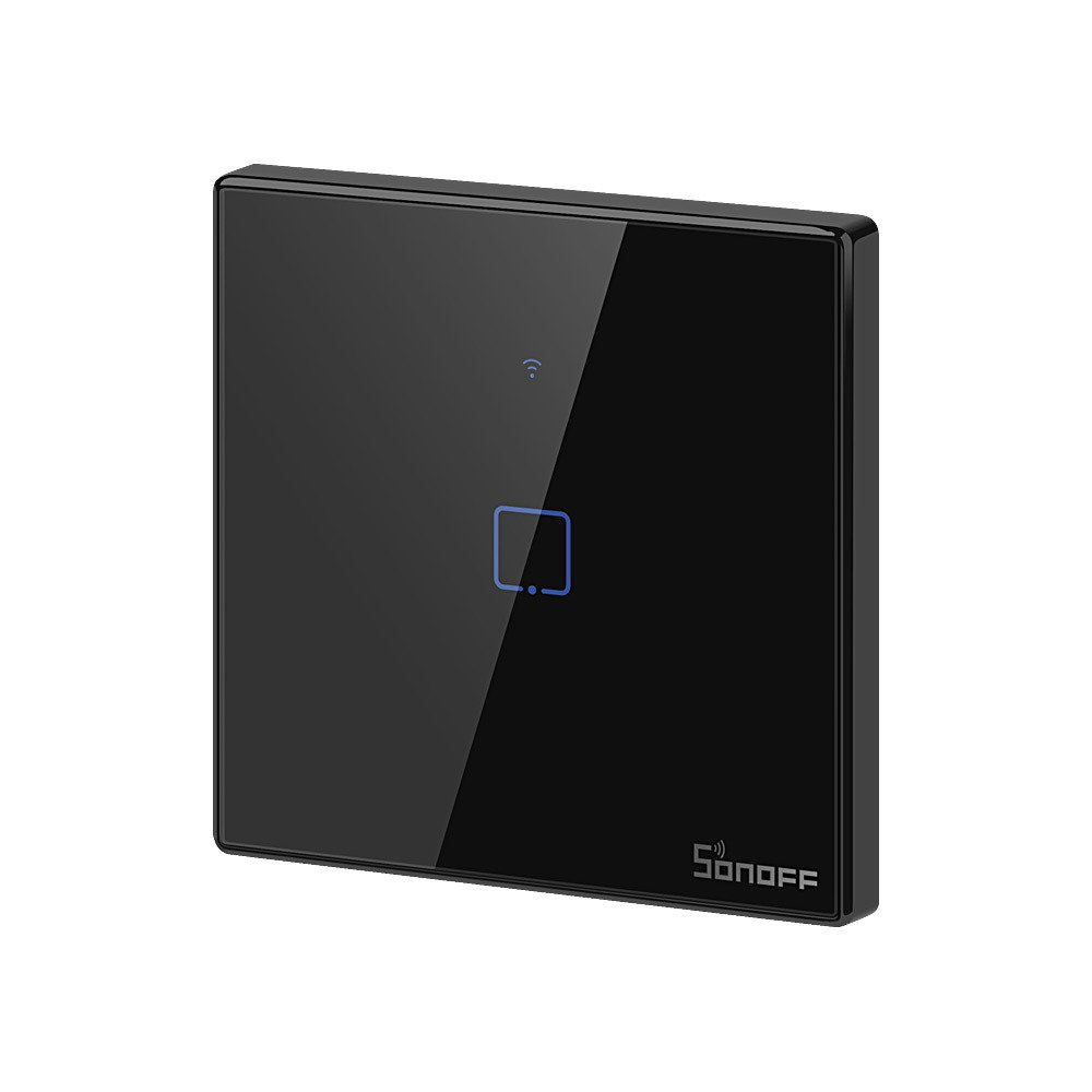 Jutiklinis šviesos Jungiklis Wifi 433 Mhz Rf Mygtukas Juodas T3eu1c-tx