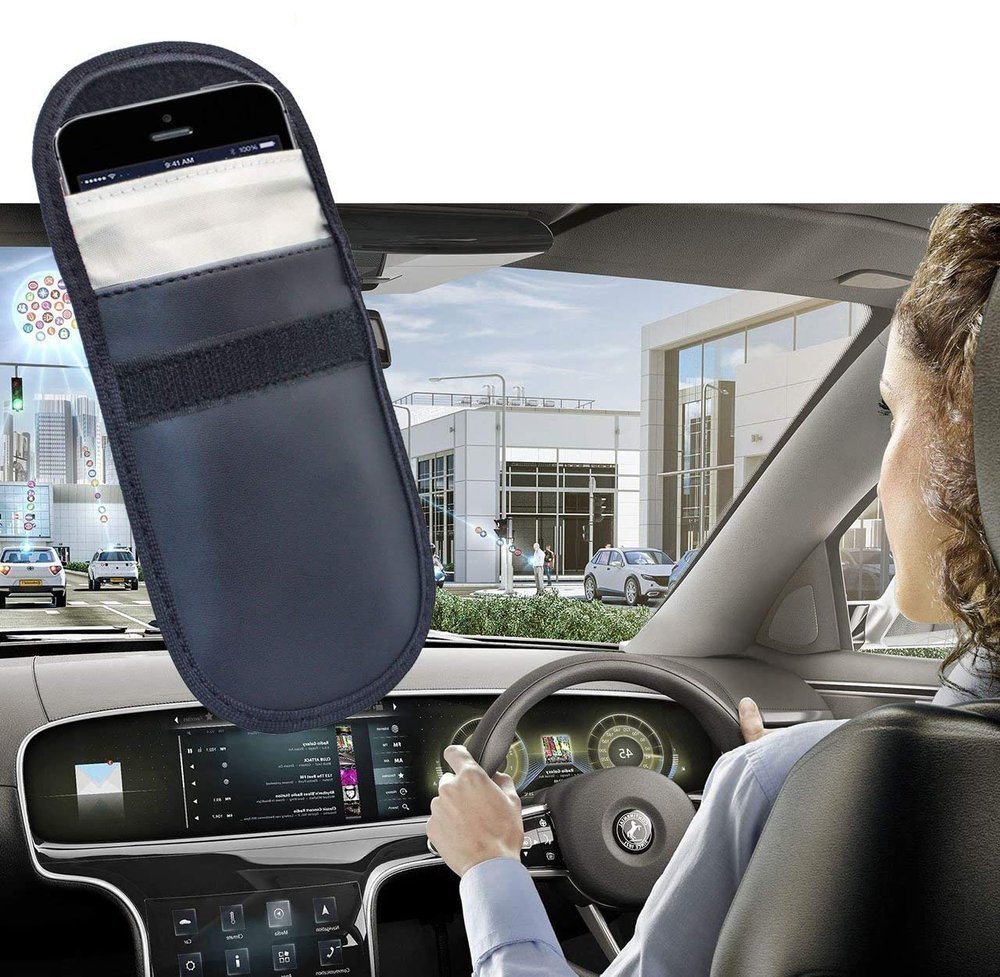 Apsaugos Nuo Vagystės Dėklas Automobilio Rakteliams Faraday Cage 14x10cm Juodas