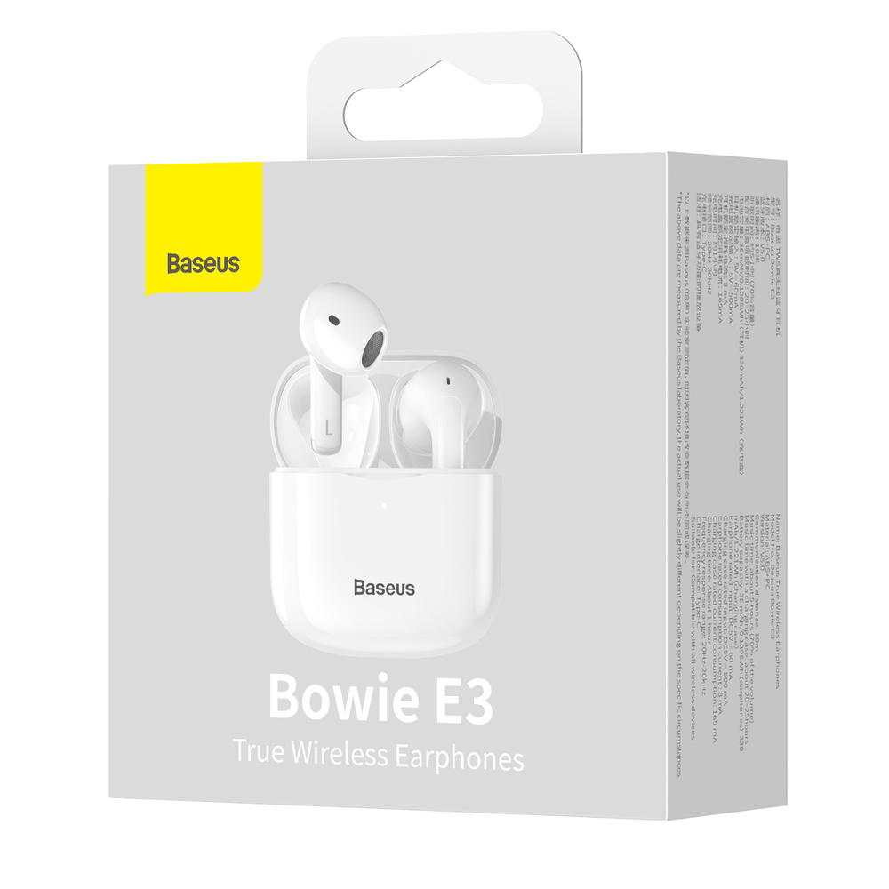 Belaidės "bluetooth 5.0 Tws" Ausinės į Ausis, Atsparios Vandeniui Ip64 E3, Baltos Spalvos