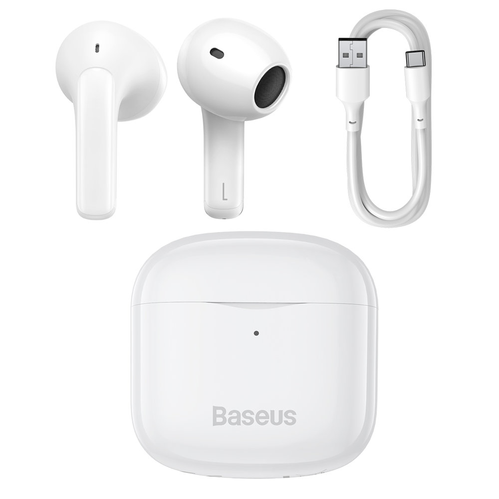 Belaidės "bluetooth 5.0 Tws" Ausinės į Ausis, Atsparios Vandeniui Ip64 E3, Baltos Spalvos