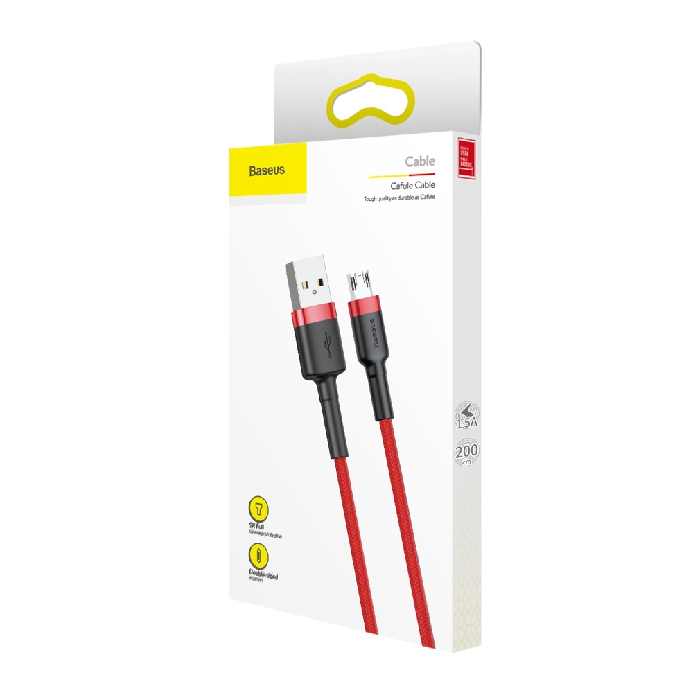 Ilgaamžis Lankstus Usb Microusb Kabelis 1,5a 2m Raudonas