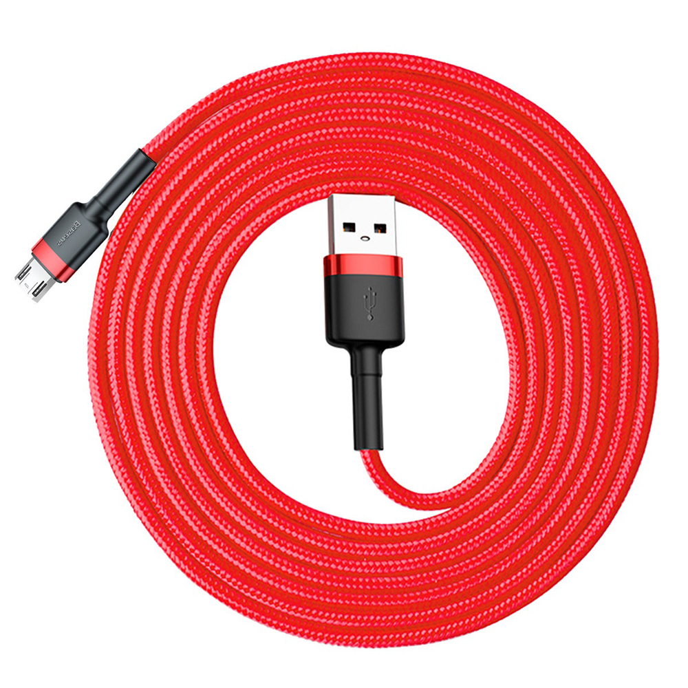 Ilgaamžis Lankstus Usb Microusb Kabelis 1,5a 2m Raudonas