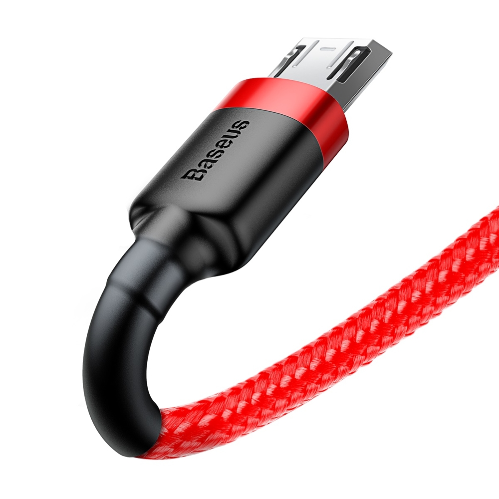 Ilgaamžis Lankstus Usb Microusb Kabelis 1,5a 2m Raudonas