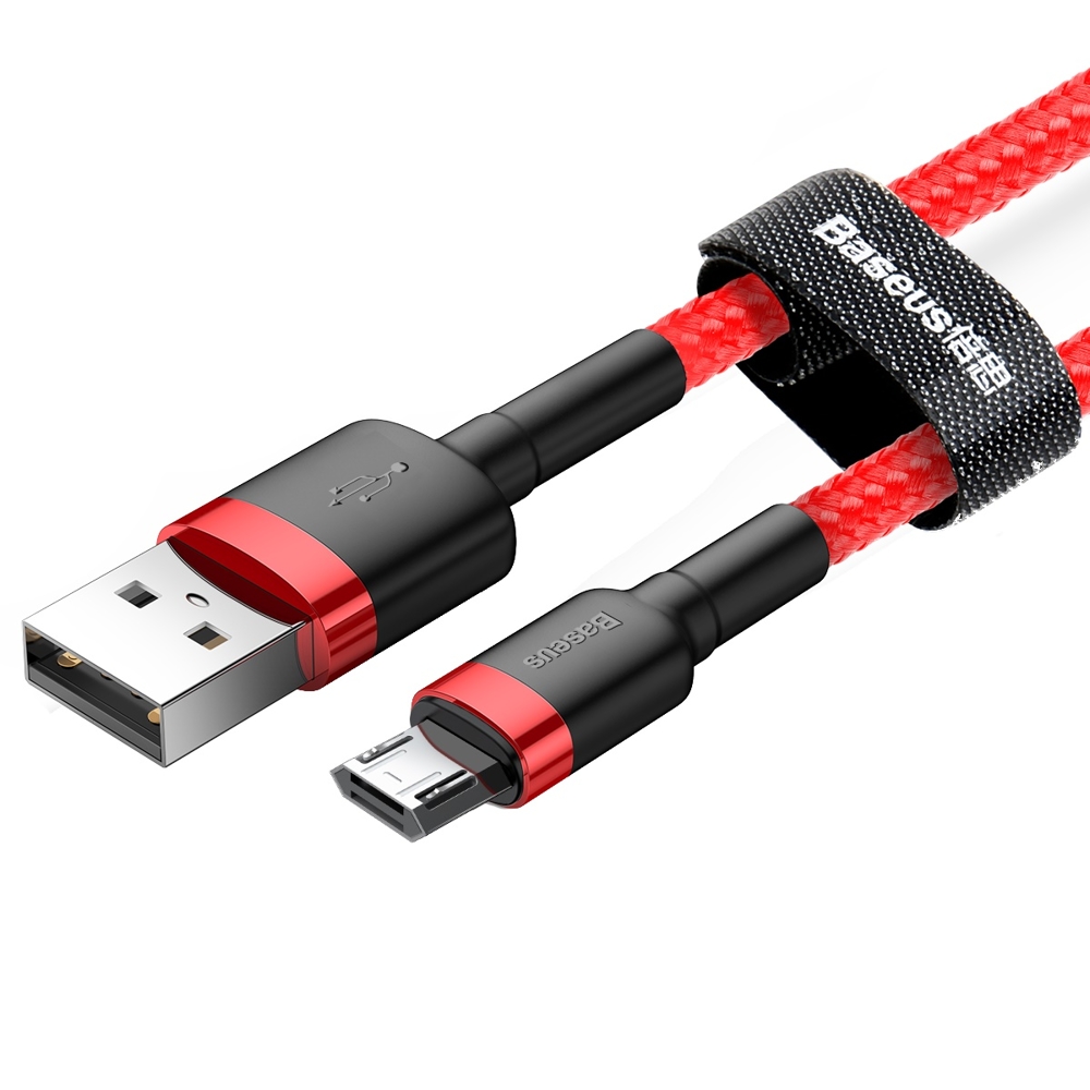 Ilgaamžis Lankstus Usb Microusb Kabelis 1,5a 2m Raudonas