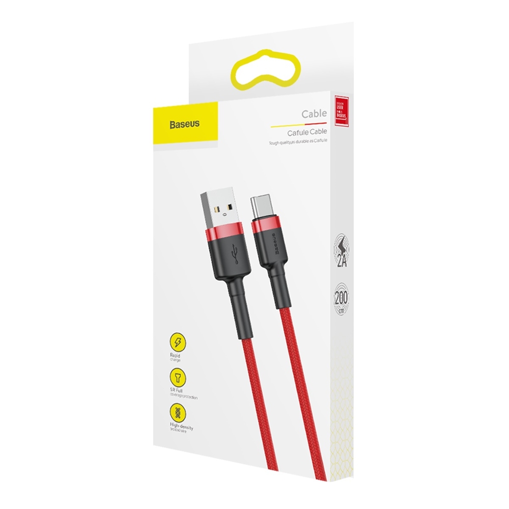 Stiprus Lankstus Kabelis Usb-c Qc3.0 2a 2m Raudonas