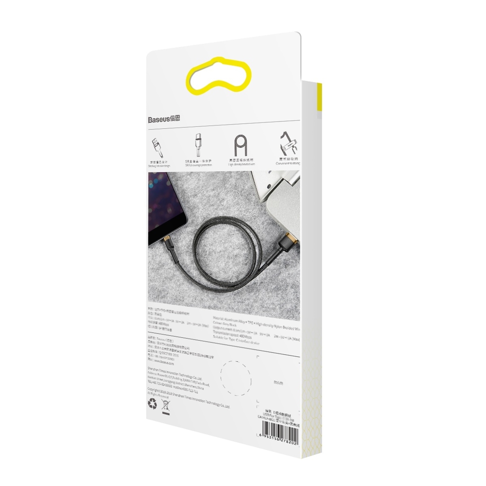 Patvarus Lankstus Usb Kabelis Iphone Lightning Qc3.0 1.5a 2m Juodai Auksinis