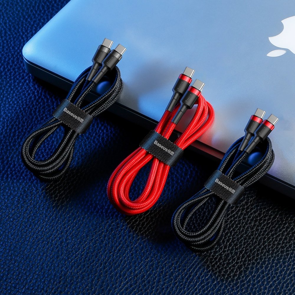 Didelio Galingumo Lankstus Kabelis Usb-c Pd 2.0 60w 20v 3a Qc3.0 2m Raudonas