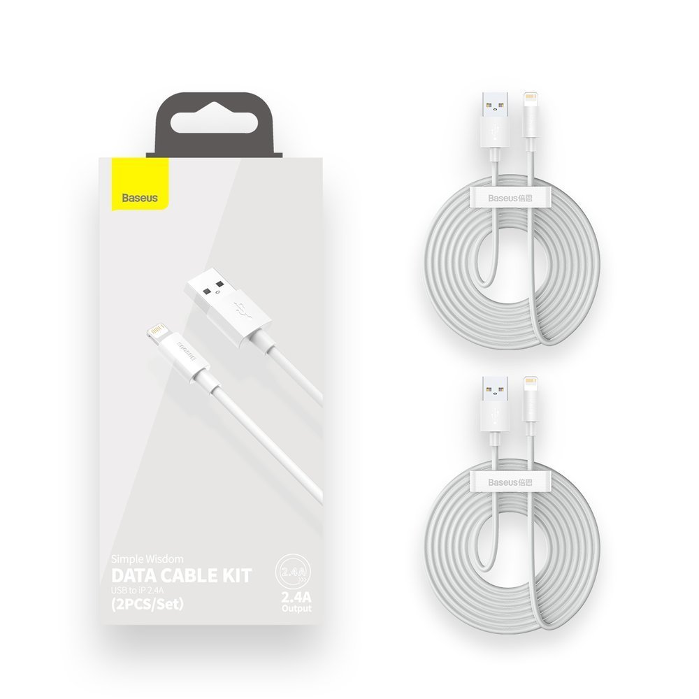 2x Usb Laidas Iphone Lightning Greitasis įkrovimas Power Delivery 1,5 M, Baltas