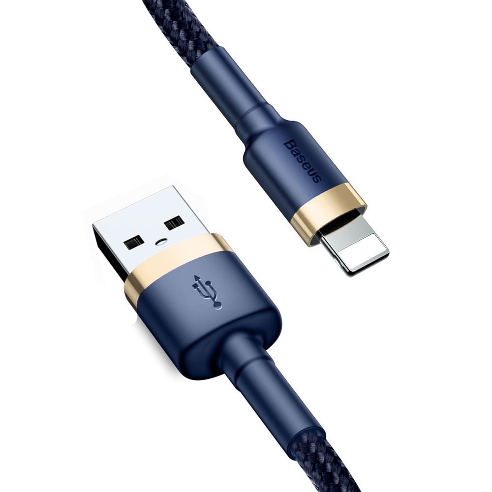 Patvarus Nailono Usb Kabelis Iphone Lightning Qc3.0 1.5a 2m Mėlynas