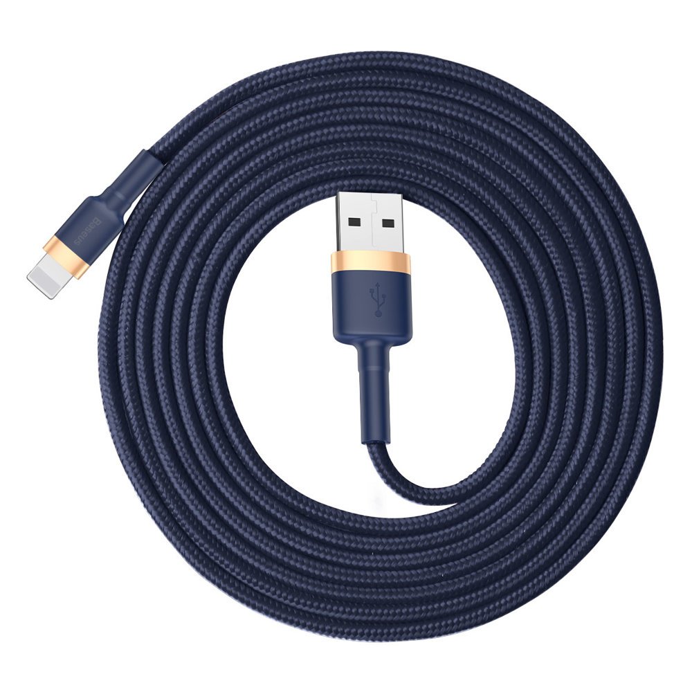 Patvarus Nailono Usb Kabelis Iphone Lightning Qc3.0 1.5a 2m Mėlynas