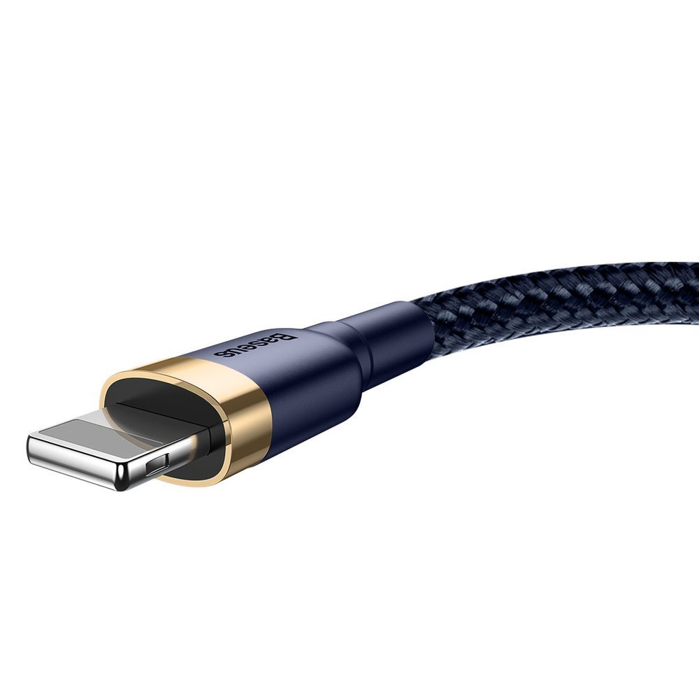 Patvarus Nailono Usb Kabelis Iphone Lightning Qc3.0 1.5a 2m Mėlynas