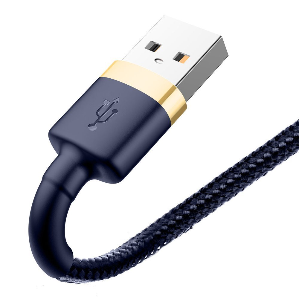 Patvarus Nailono Usb Kabelis Iphone Lightning Qc3.0 1.5a 2m Mėlynas