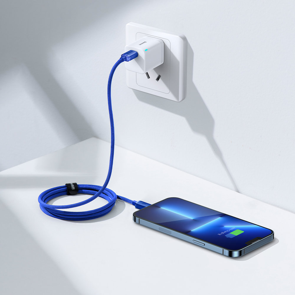Kabelis Greitam įkrovimui Ir Duomenų Perdavimui Usb-c Iphone Lightning 20w 1,2 M Mėlynas
