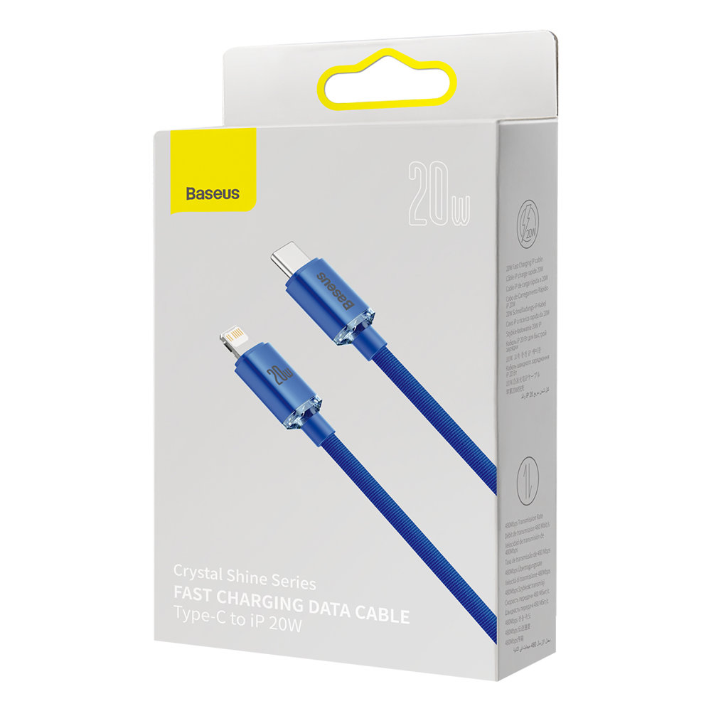 Kabelis Greitam įkrovimui Ir Duomenų Perdavimui Usb-c Iphone Lightning 20w 1,2 M Mėlynas