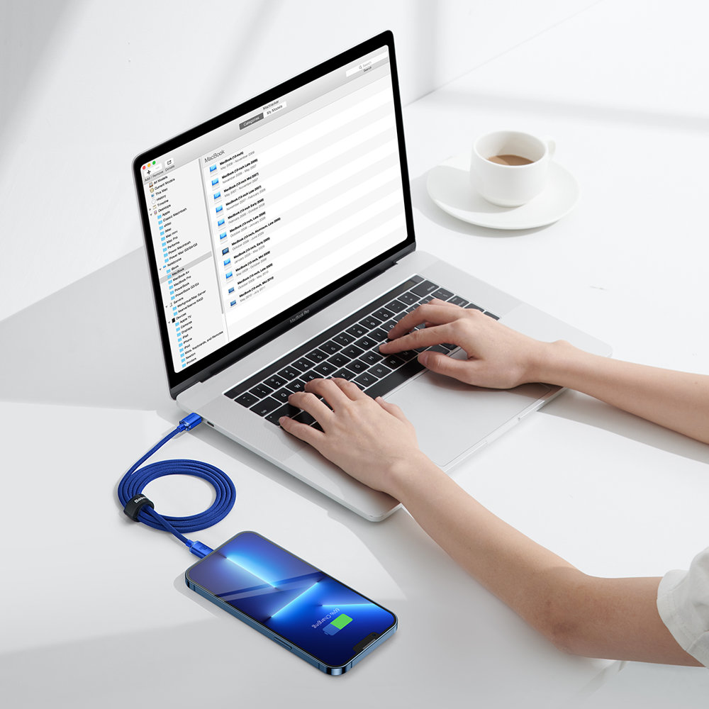 Kabelis Greitam įkrovimui Ir Duomenų Perdavimui Usb-c Iphone Lightning 20w 1,2 M Mėlynas