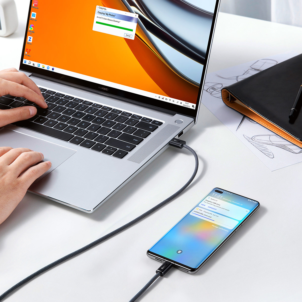 "dynamic Series" Usb-c 100w Kabelis 1 M Pilkos Spalvos