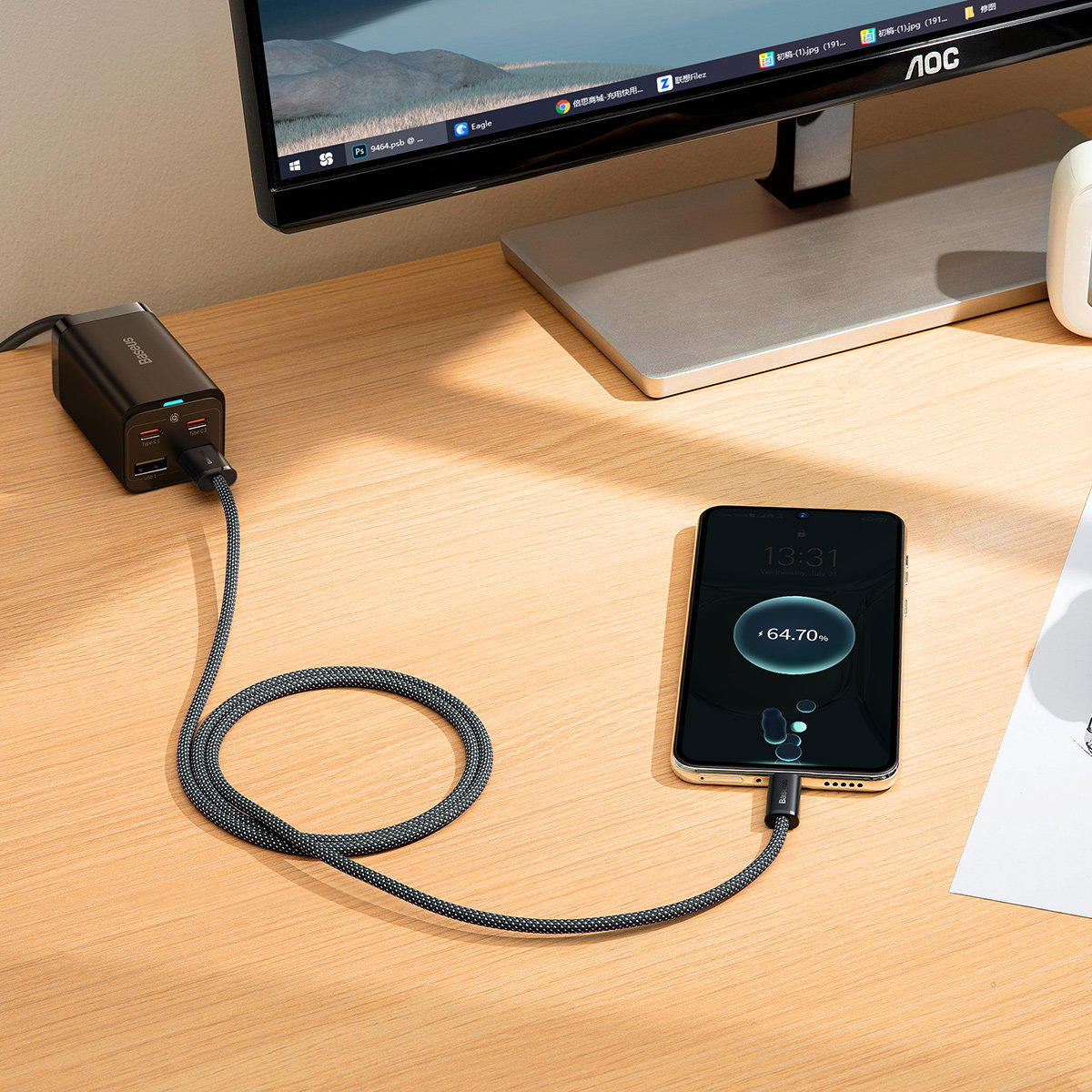 "dynamic Series" Usb-c 100w Kabelis 1 M Pilkos Spalvos